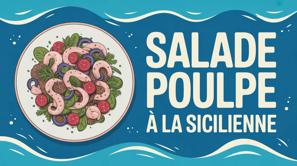 assiette salade de poulpe à la sicilienne présentation mediterranéenne