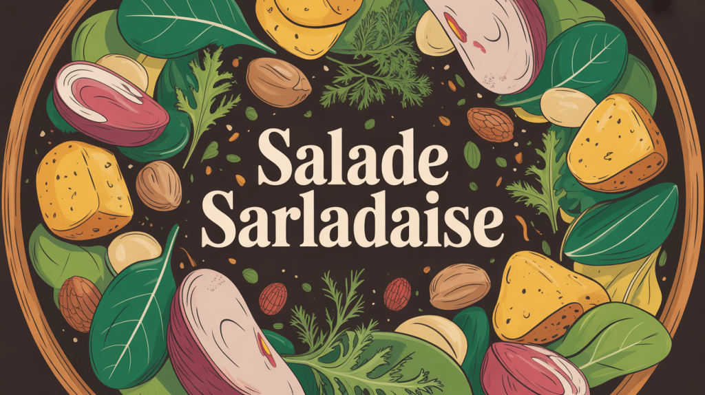 Salade sarladaise avec canard, pommes de terre, noix