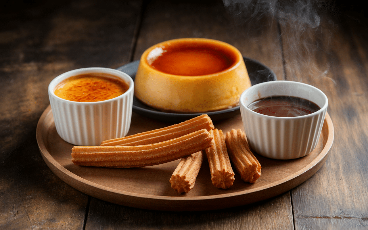 Plateau sélection dessert espagnol après une paella