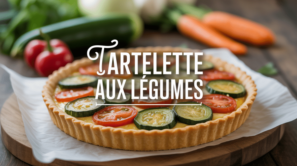 Tartelette légumes colorée sur fond de légumes frais
