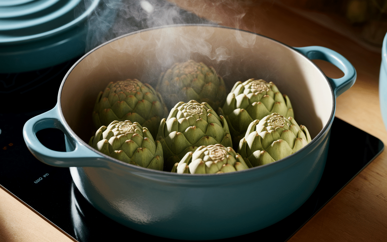 Temps de cuisson pour artichauts à la cocotte-minute en coupe avec minuterie