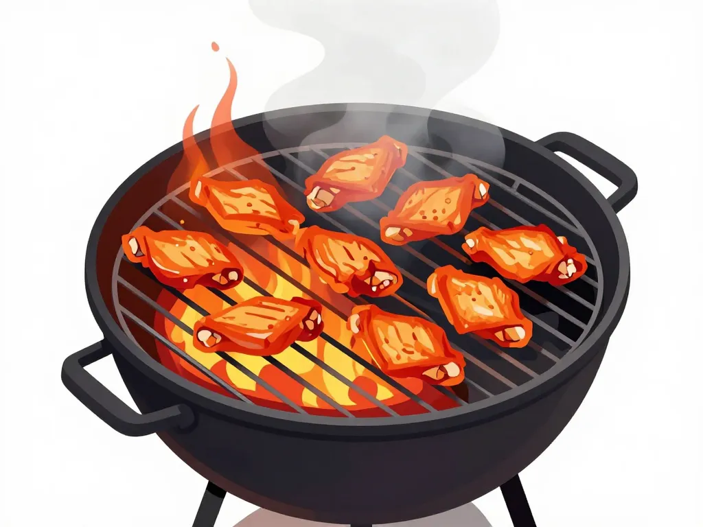 Ailes de poulet marinade barbecue zone indirecte et saisie