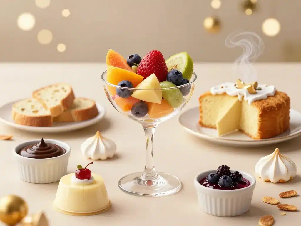 avec quoi peut on accompagner une salade de fruits pour un dessert de fête: sauces, brioches, tuiles