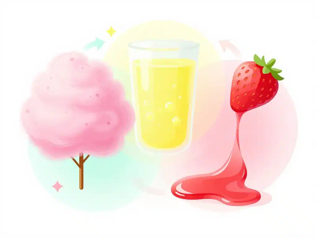diagramme saveurs cocktail barbapapa limonade fraise