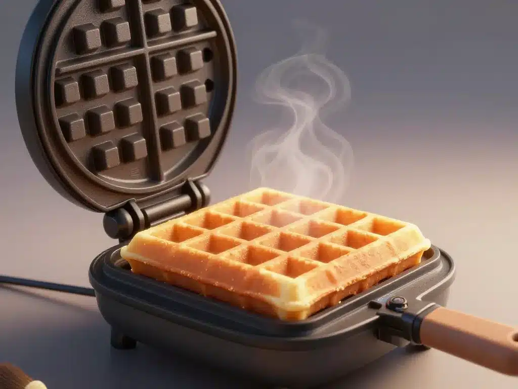 Gaufrier avec gaufres flocon d'avoine croustillantes