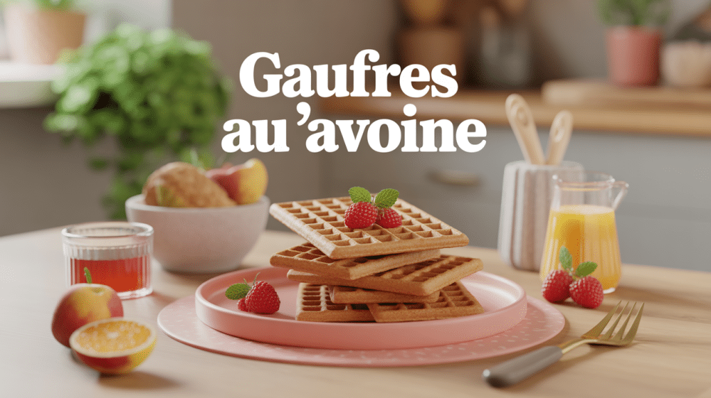 Assiette de gaufres flocon d'avoine croustillantes