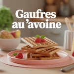 Assiette de gaufres flocon d'avoine croustillantes
