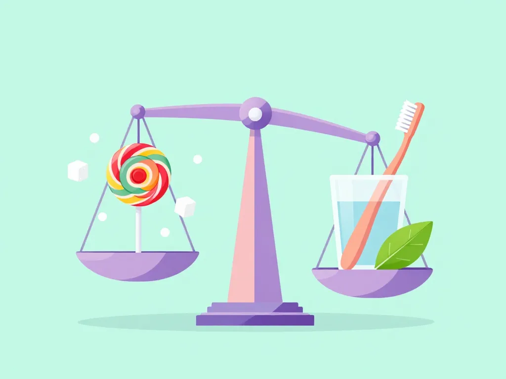 Balance santé avec une chupa chups au chewing gum