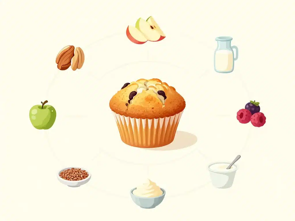 muffin compote de pomme healthy options vegan protéiné sans lactose