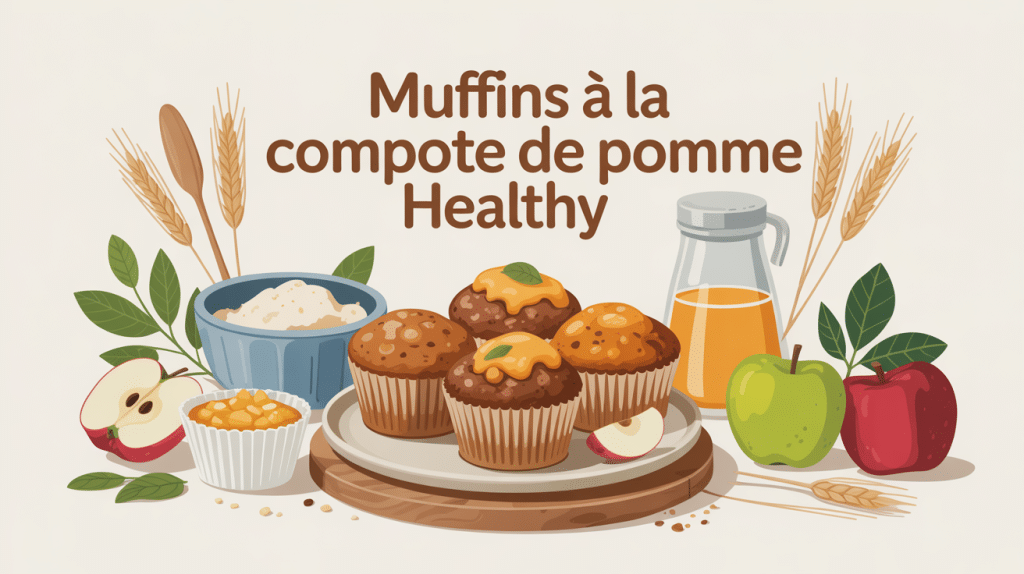 muffin compote de pomme healthy avec compote, flocons et épices