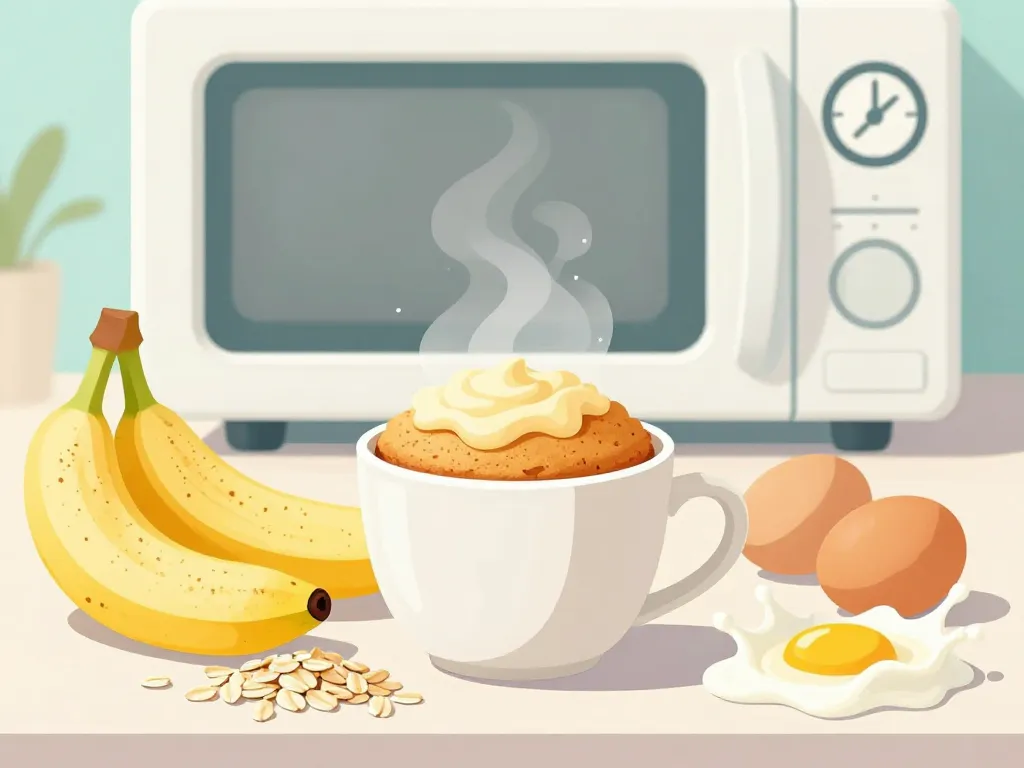 mug cake banane healthy cuisson rapide au micro-ondes