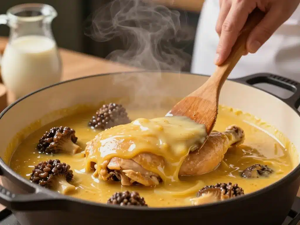 peut on faire un poulet au vin jaune la veille cuisson sauce thermomètre