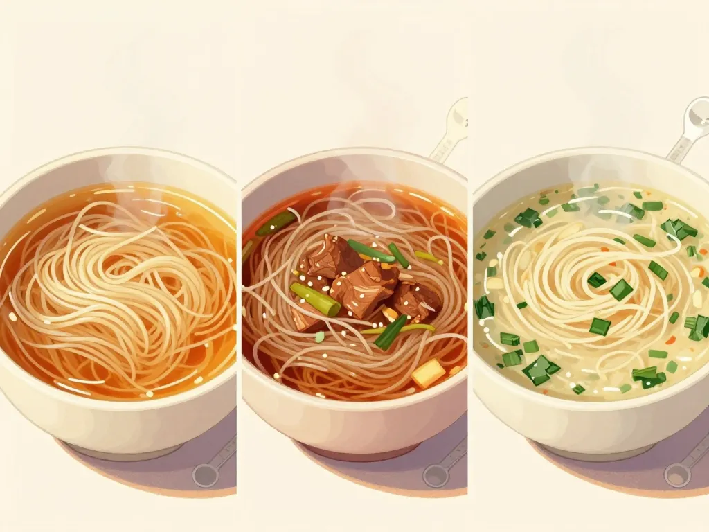 quelle quantité de vermicelle dans une soupe trois bols