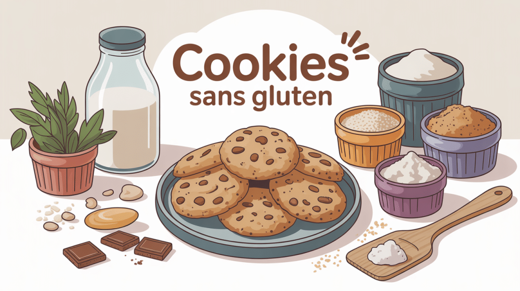 recette cookie sans gluten assiette de cookies moelleux et farines