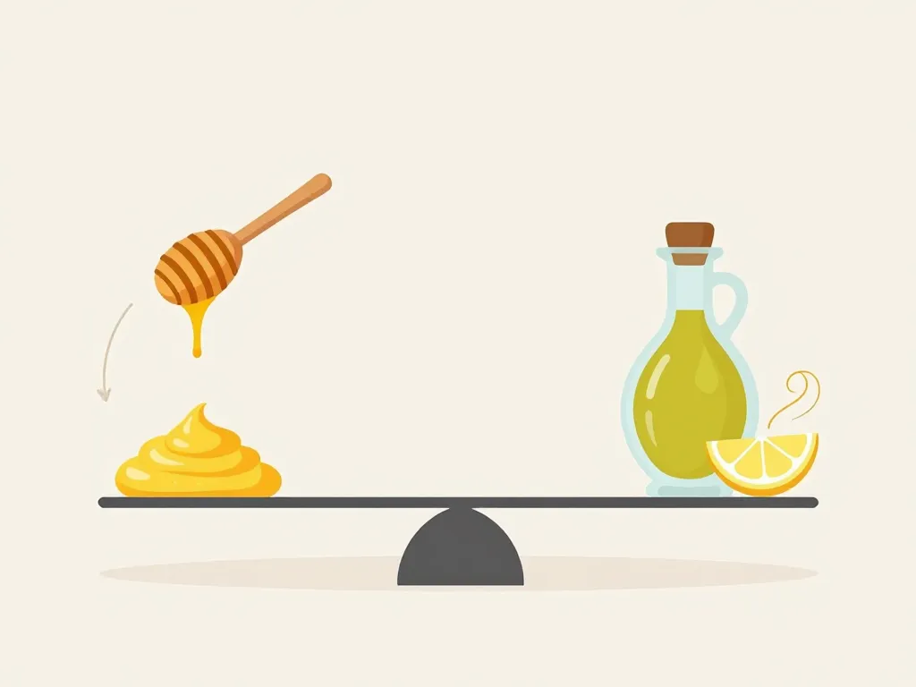 Diagramme équilibre de la sauce au miel pour salade