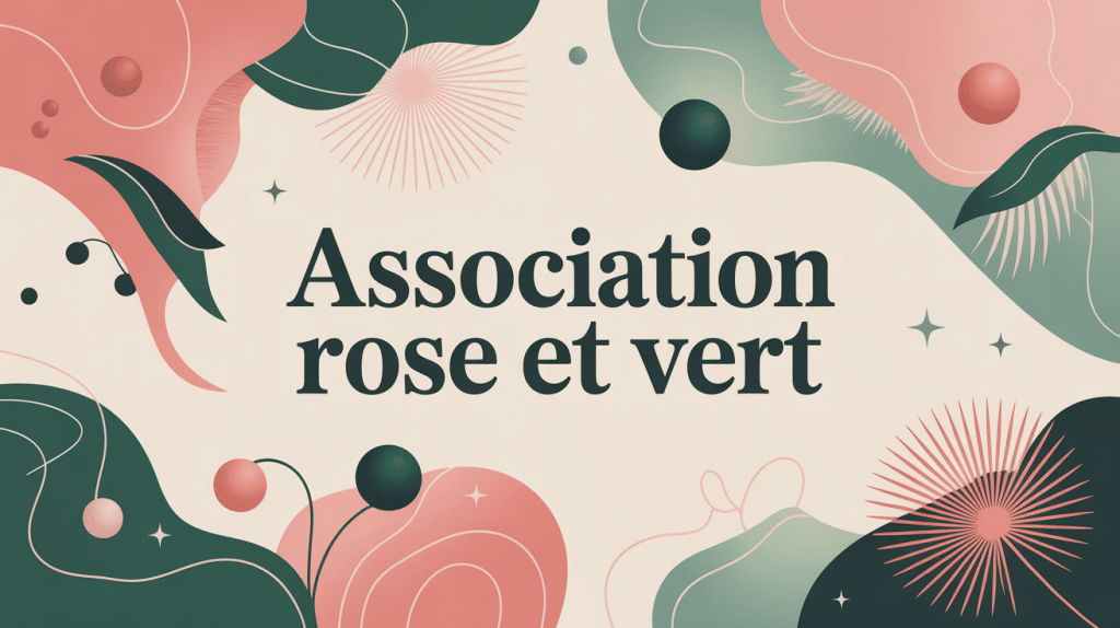 illustration association rose et vert déco mode graphisme