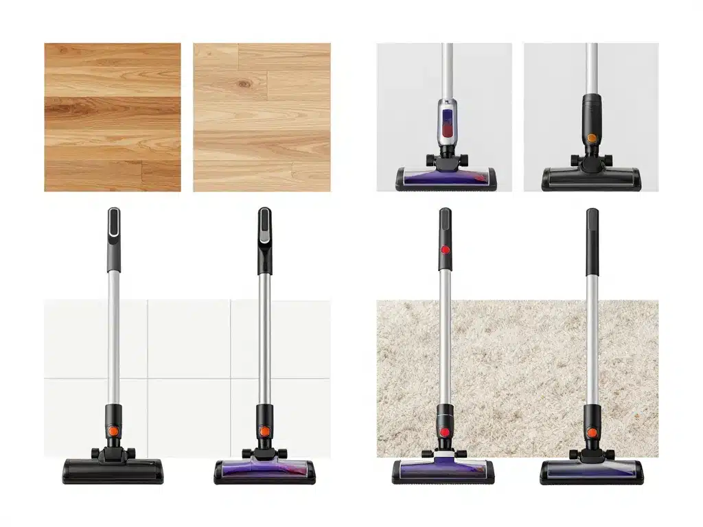 Comparaison balais électrique sans fil selon types de sols