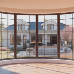 illustration bow windows façade maison moderne