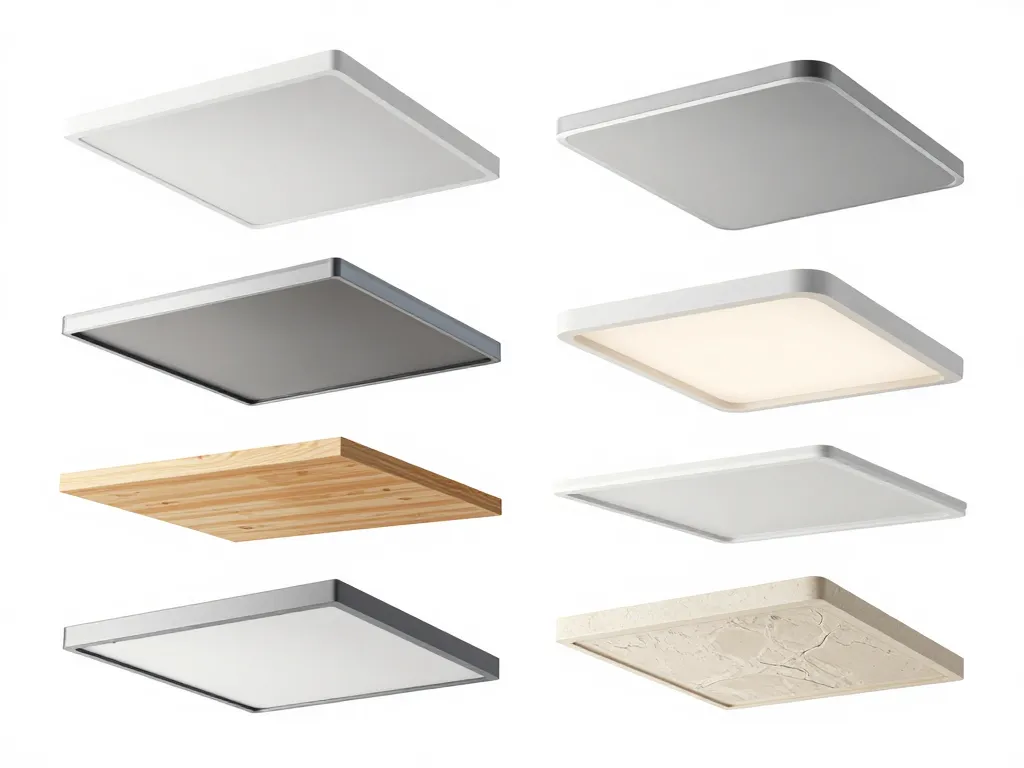 différents cache pour plafonnier selon type de plafond