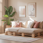 canapé palette dossier incliné intérieur moderne