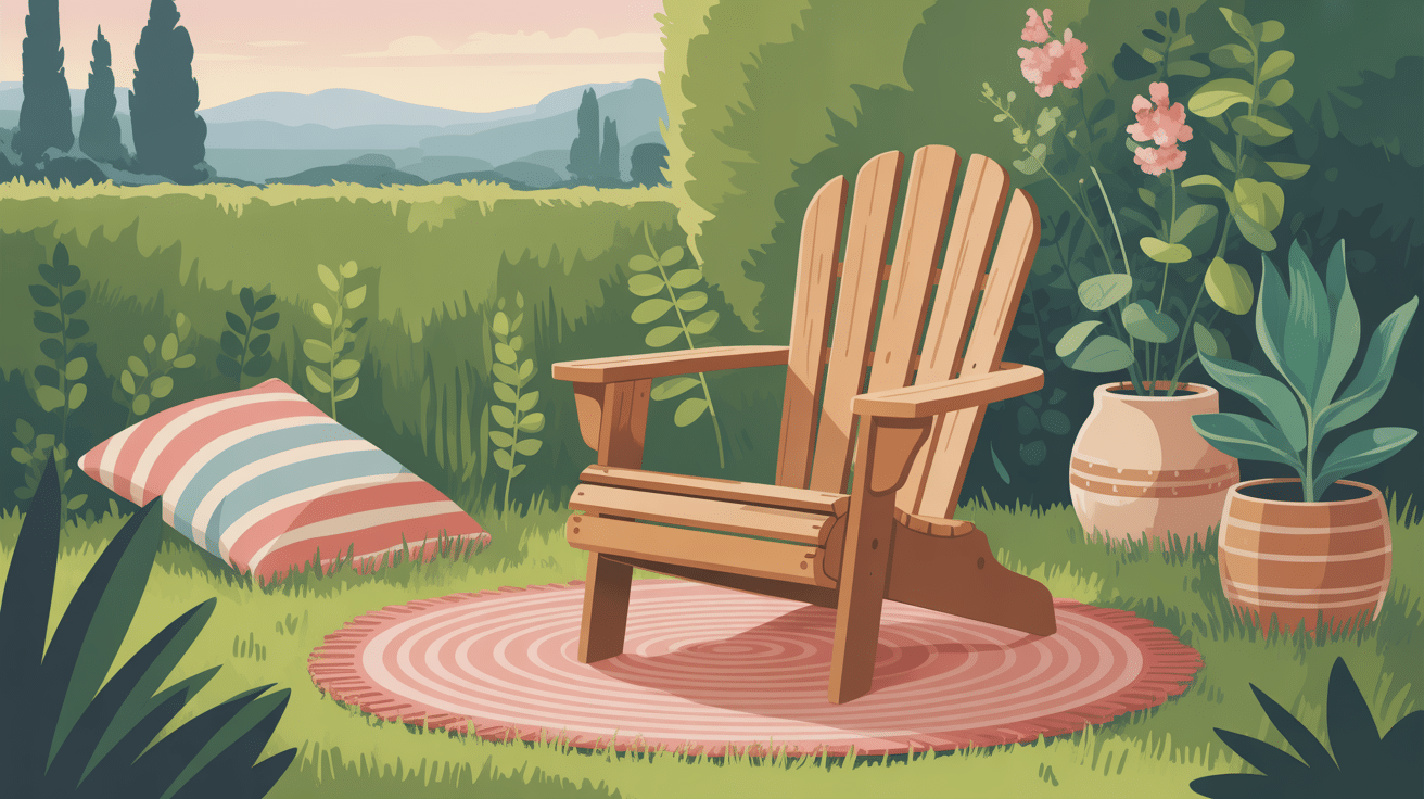 illustration chaise adirondak jardin