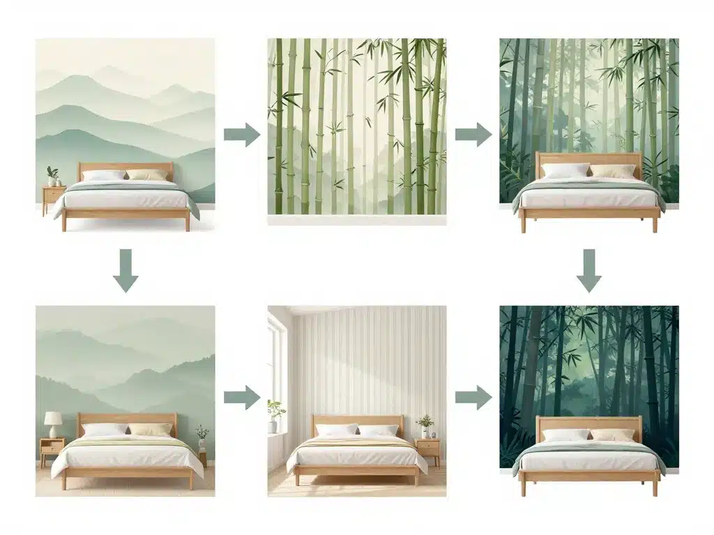 Sélection papier peint panoramique tendance chambre selon types de chambres