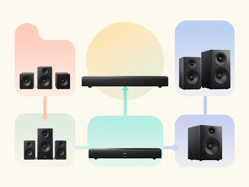 Diagramme comparatif des systèmes home cinéma Bose