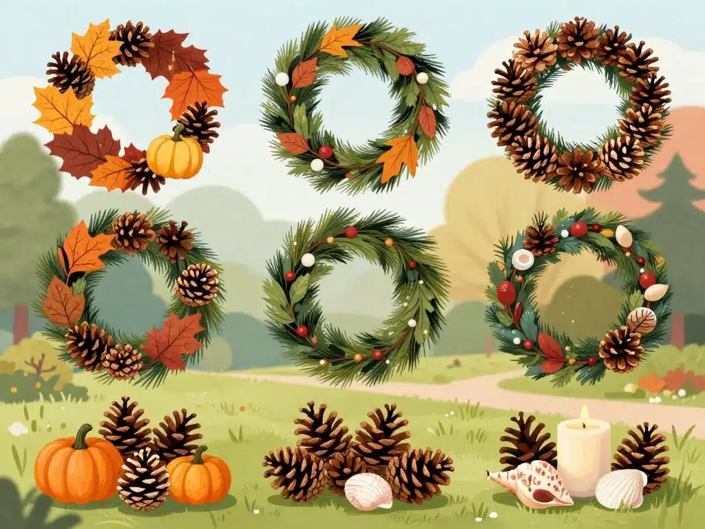 deco pomme de pin pour l'extérieur idees saisonnieres