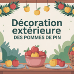 deco pomme de pin pour l'extérieur illustration jardin terrasse