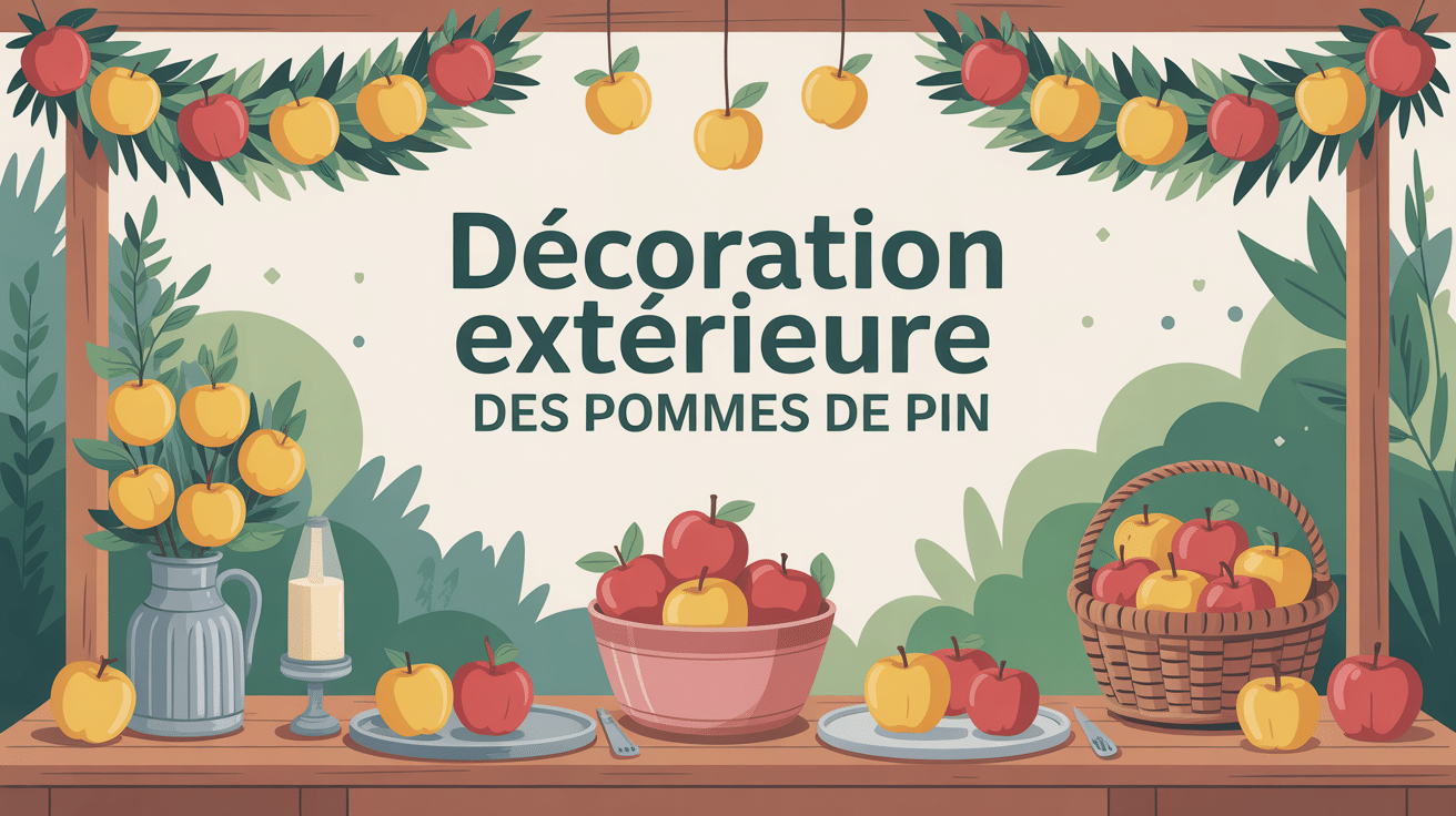 deco pomme de pin pour l'extérieur illustration jardin terrasse