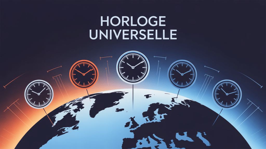 horloge universelle illustration globe monde élégante