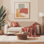 Salon moderne avec housse clic clac 140x200 élégante