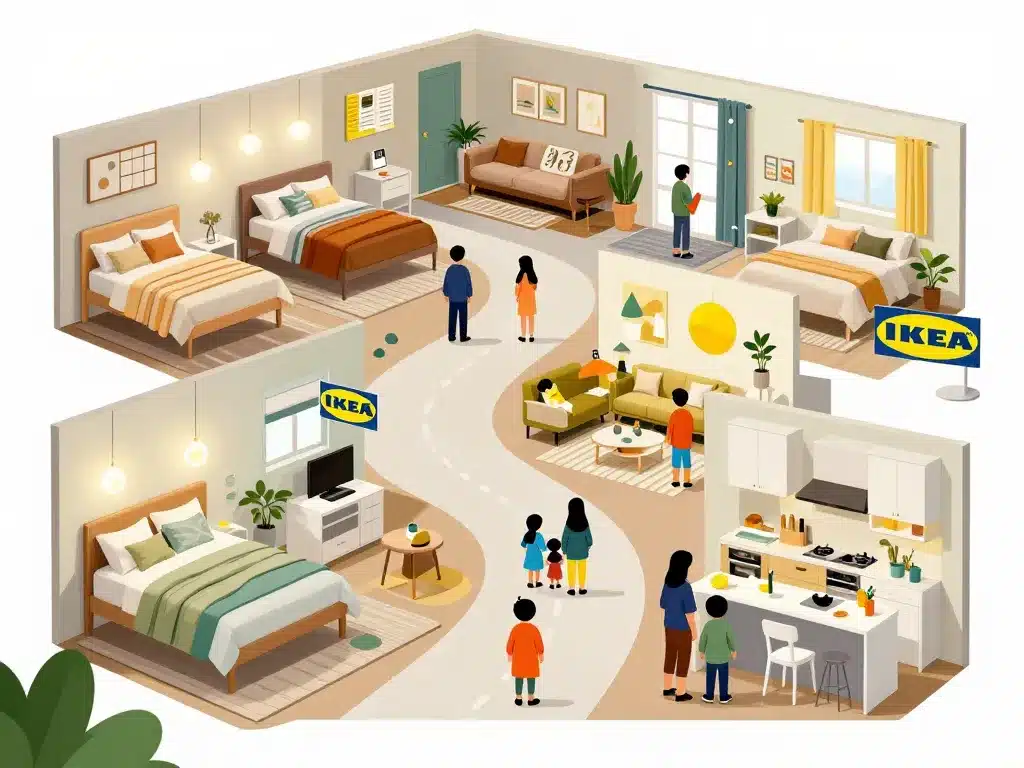 parcours client ikea plan de campagne intérieur magasin ambiances