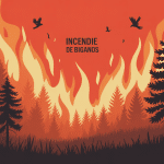 incendie biganos forêt pins ciel orange
