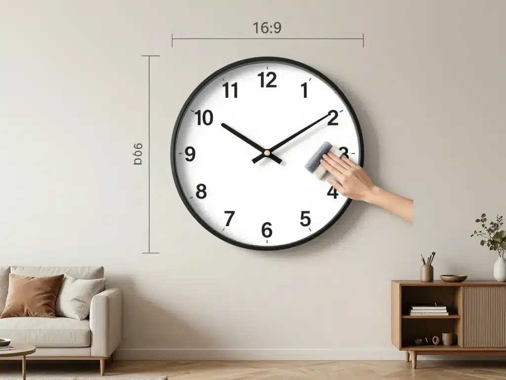 emplacement entretien horloge murale design pour salon diagramme visuel