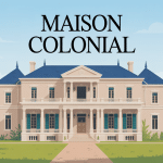 illustration maison colonial façade symétrique varangue
