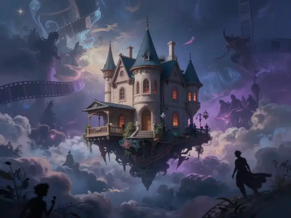 manoir suspendu imaginaire ambiance fiction