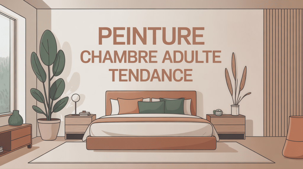 Illustration peinture chambre adulte tendance moderne et naturelle
