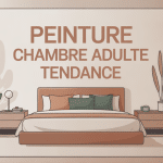 Illustration peinture chambre adulte tendance moderne et naturelle