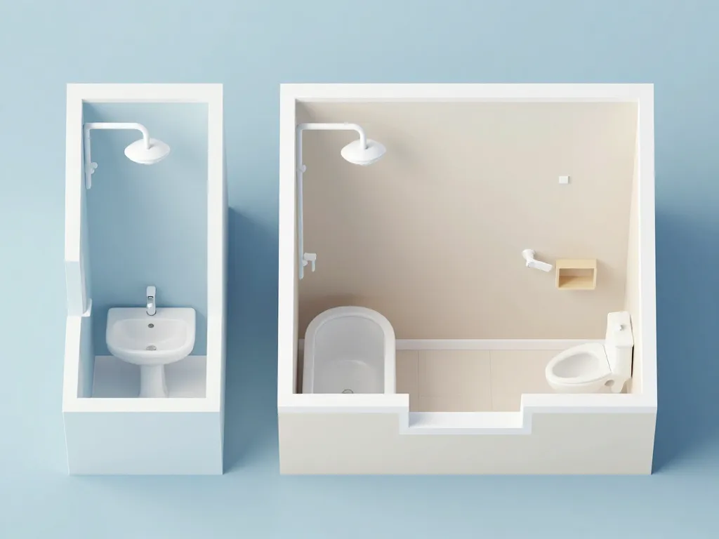 plan pour salle de bain trois tailles agencement