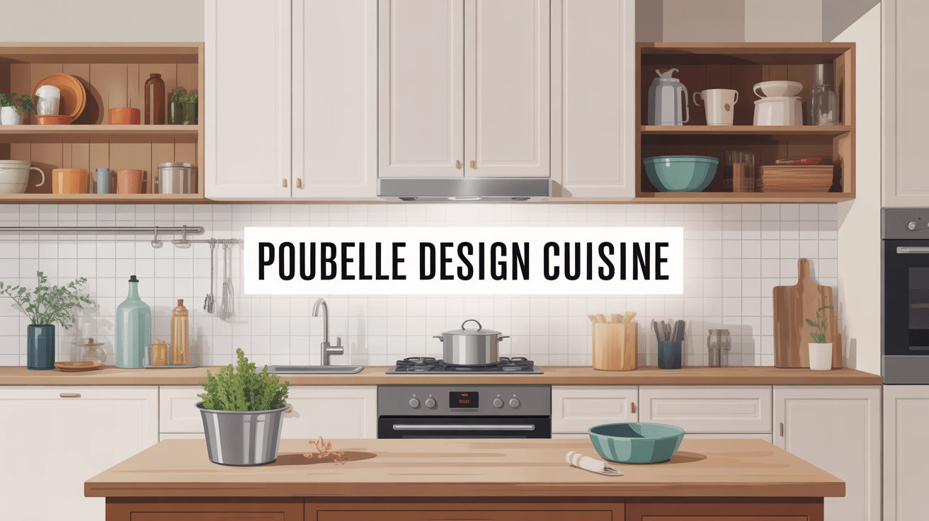 illustration poubelle design cuisine moderne