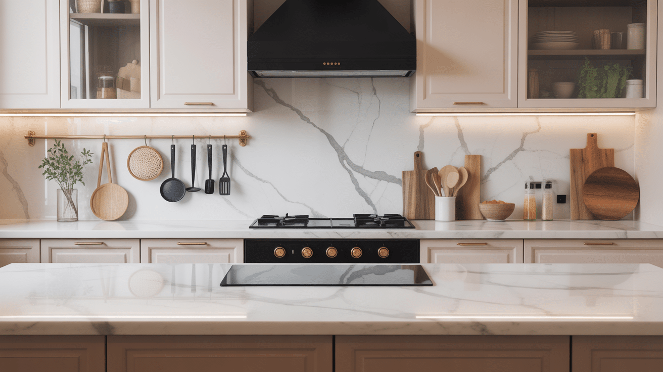 prix plan de travail marbre illustration cuisine moderne