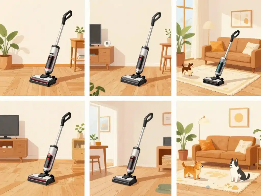 aspirateur balai puissance adaptée logement et types de sols