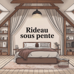 rideau sous pente élégant sous combles pour dressing