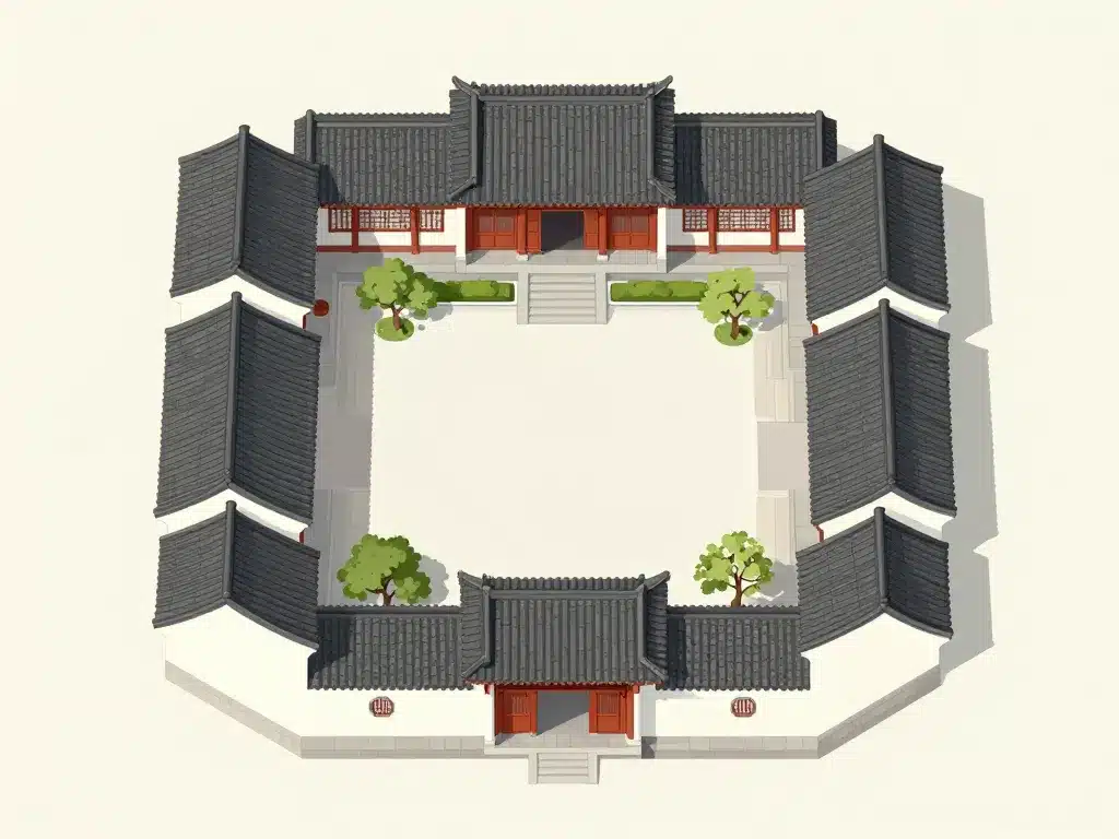 siheyuan plan architecture cour centrale