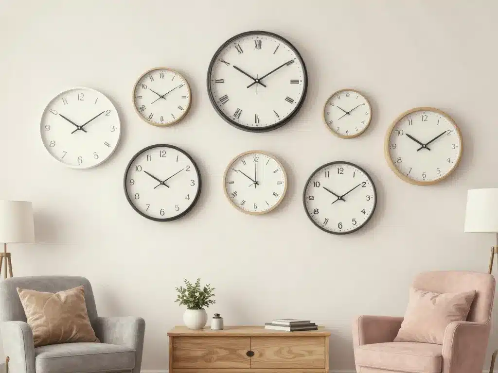 styles horloge murale design pour salon sur mur tendance
