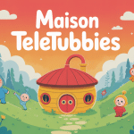 illustration teletubbies maison colline verte silhouettes personnages