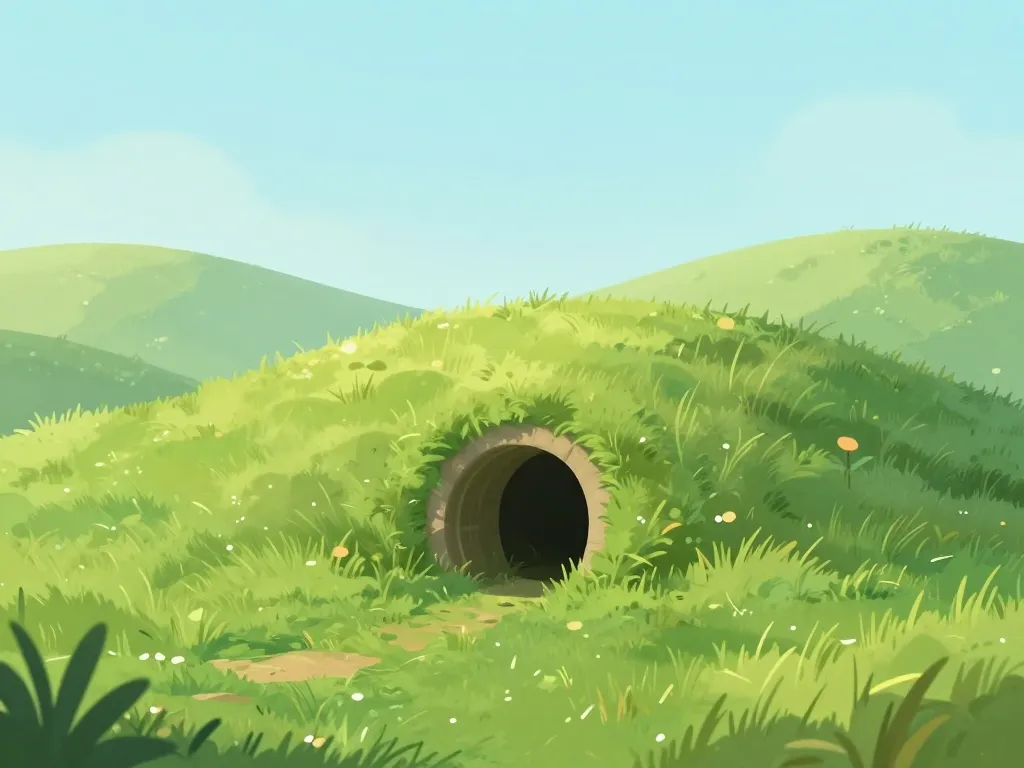 teletubbies maison lieu reel illustration colline anglaise