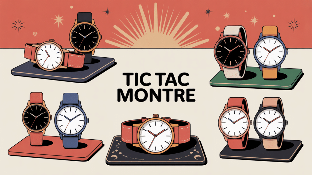 Illustration modèles tic tac montre homme femme enfant