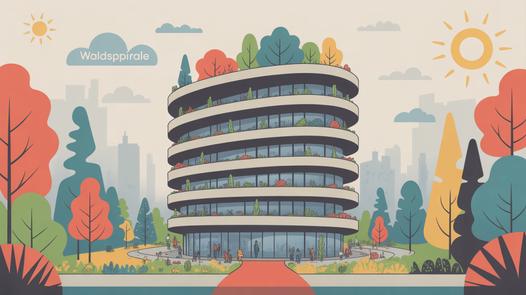 illustration waldspirale toiture végétalisée darmstadt